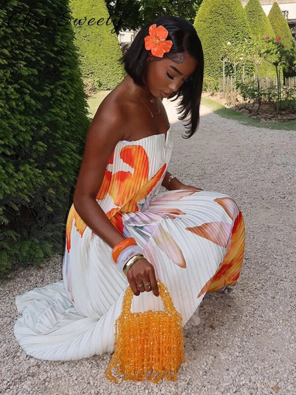 Vestido Tomara que Caia Plissado Floral - Imagem 5