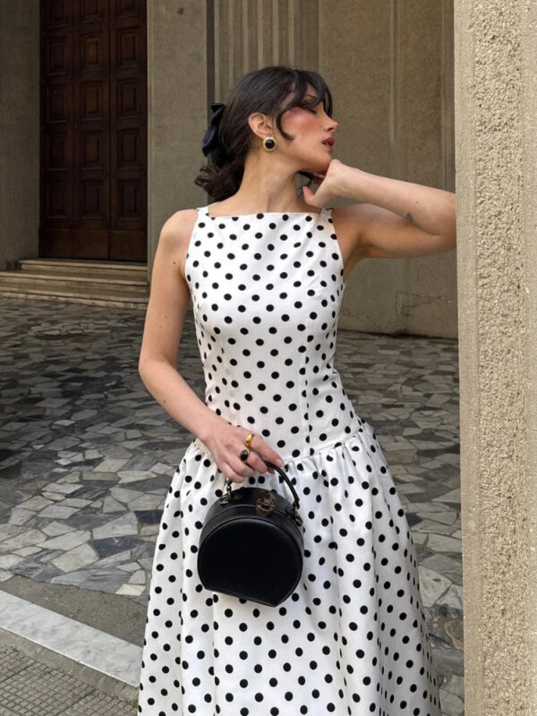 Vestido com Estampa em Poa Larissa - Imagem 4