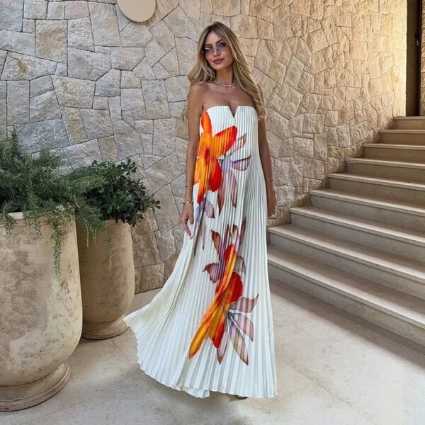 Vestido Tomara que Caia Plissado Floral - Imagem 6
