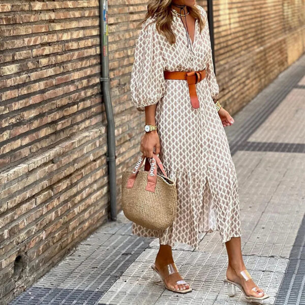 Vestido Casual Classico com Mangas Longas Ciane - Imagem 4